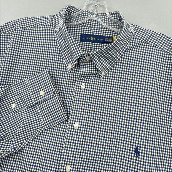 Ralph Lauren Other - Ralph Lauren Shirt Mens Big 3X Blue Green Check Button Down Long Sleeve Stretch